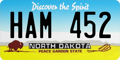 ND license plate HAM452