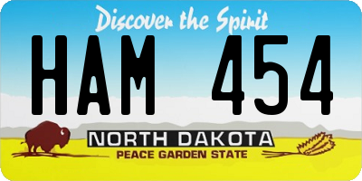 ND license plate HAM454