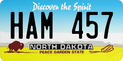 ND license plate HAM457