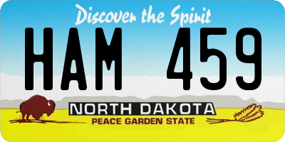 ND license plate HAM459