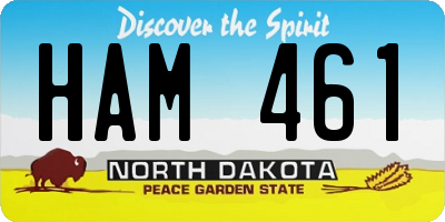 ND license plate HAM461