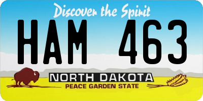 ND license plate HAM463