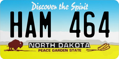 ND license plate HAM464