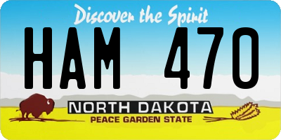 ND license plate HAM470