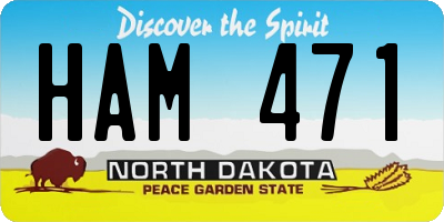 ND license plate HAM471