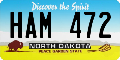 ND license plate HAM472