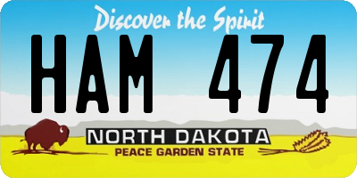 ND license plate HAM474