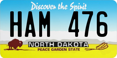 ND license plate HAM476