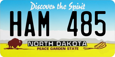 ND license plate HAM485