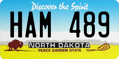 ND license plate HAM489