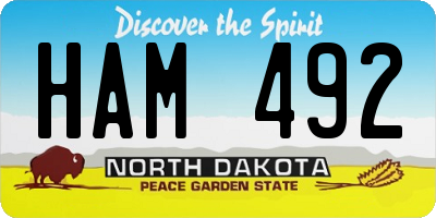 ND license plate HAM492