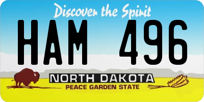 ND license plate HAM496