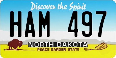 ND license plate HAM497
