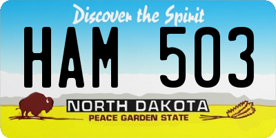 ND license plate HAM503