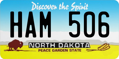 ND license plate HAM506