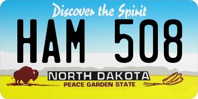 ND license plate HAM508