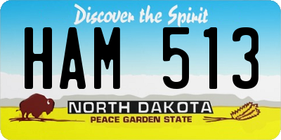 ND license plate HAM513