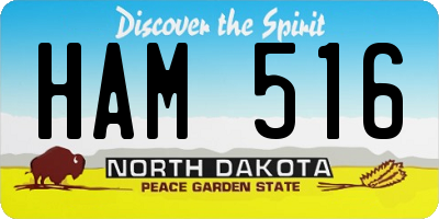 ND license plate HAM516