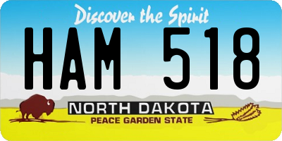 ND license plate HAM518