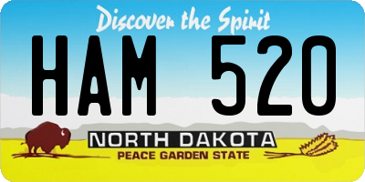 ND license plate HAM520