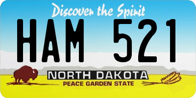 ND license plate HAM521