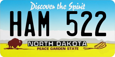 ND license plate HAM522