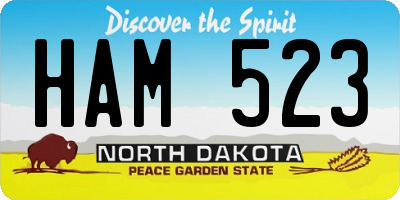 ND license plate HAM523