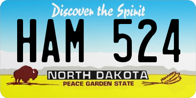 ND license plate HAM524