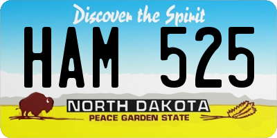 ND license plate HAM525