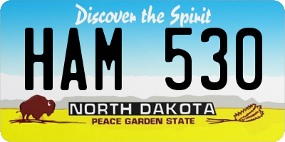 ND license plate HAM530