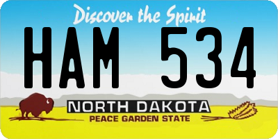 ND license plate HAM534