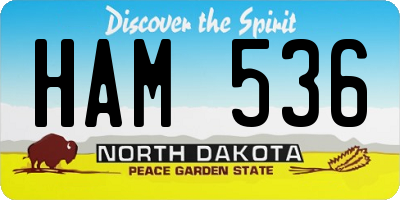 ND license plate HAM536