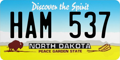 ND license plate HAM537