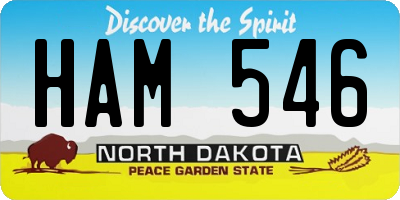 ND license plate HAM546