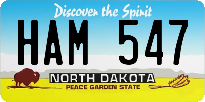 ND license plate HAM547
