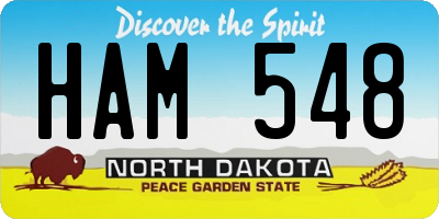ND license plate HAM548