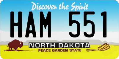 ND license plate HAM551