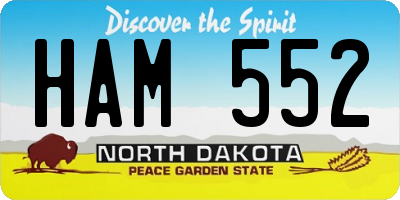 ND license plate HAM552