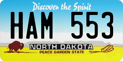 ND license plate HAM553