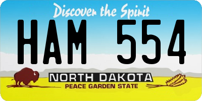 ND license plate HAM554
