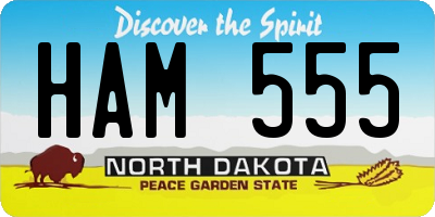 ND license plate HAM555