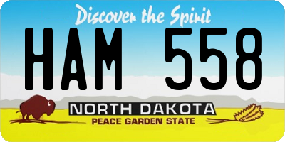 ND license plate HAM558