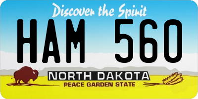 ND license plate HAM560