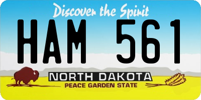 ND license plate HAM561