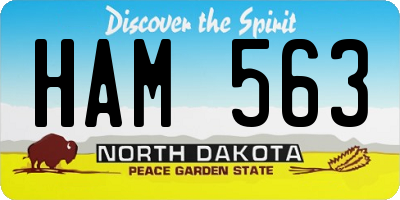 ND license plate HAM563