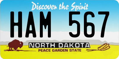 ND license plate HAM567