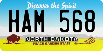ND license plate HAM568