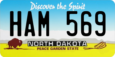 ND license plate HAM569