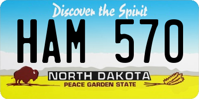 ND license plate HAM570