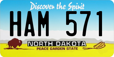 ND license plate HAM571